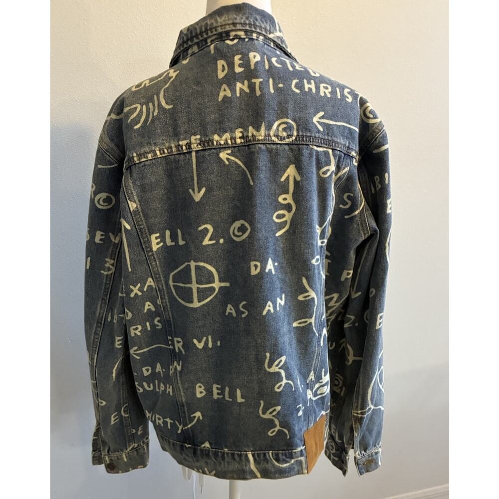Diamond Supply X Basquiat Doodle Denim Jacket Limited All Over Graphic Print S - Picture 3 of 16